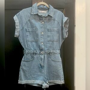 Zara Blue Denim Jumpsuit